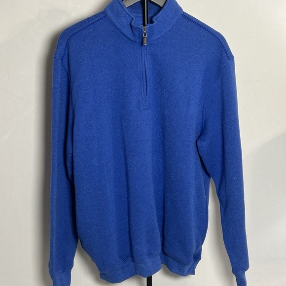 PGA Tour Other - PGA Tour Mens Quarter Zip Pullover Sweater Royal Blue Fleece Golf Large L